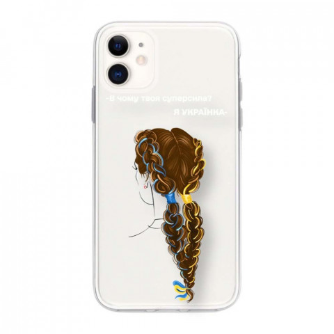 Патріотичний чохол для iPhone 11 з малюнком "УкраЇнка"